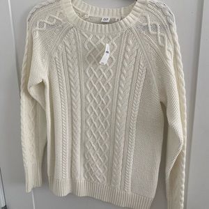 Gap Ivory Cable-Knit Sweater